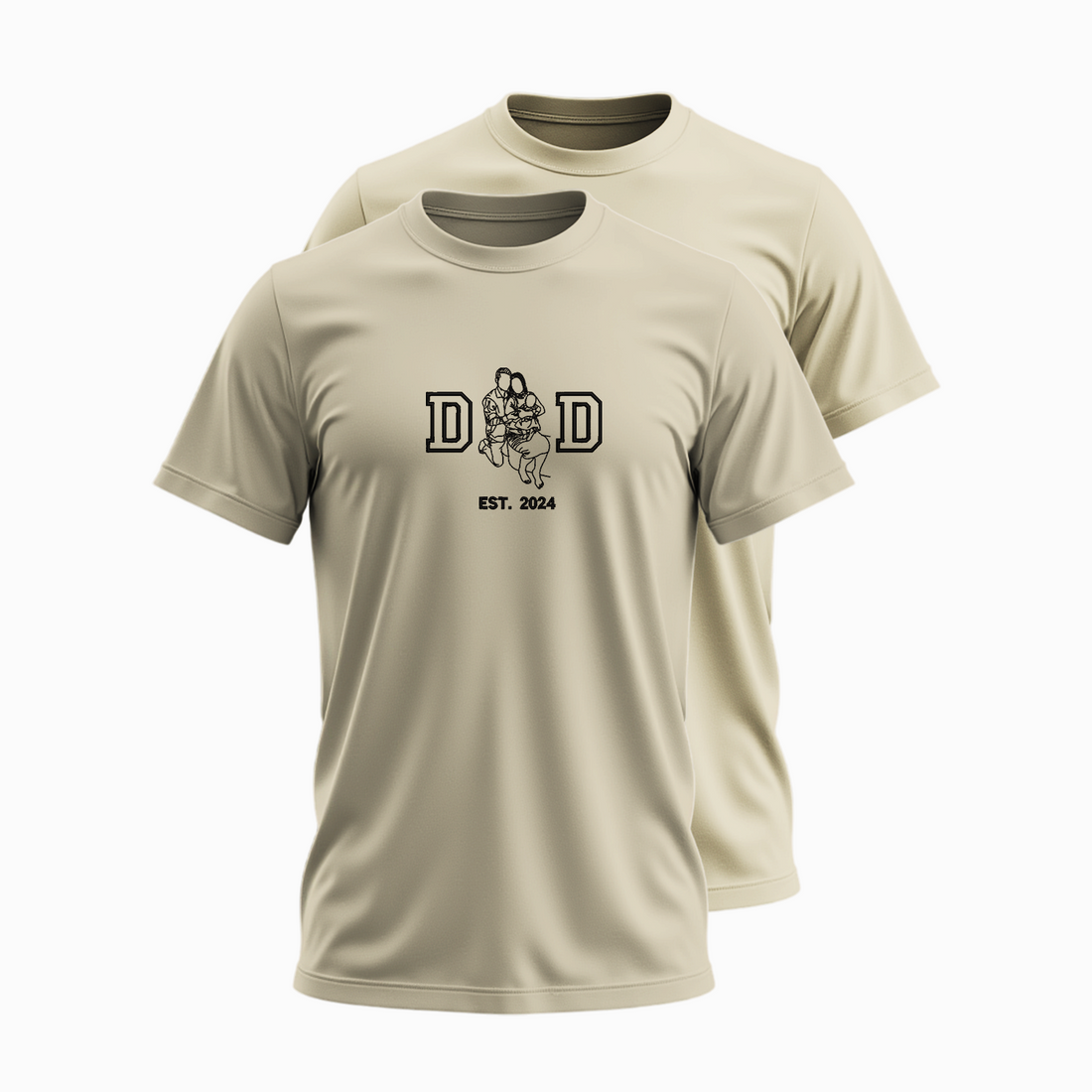 Párová trička s výšivkou MOM&DAD a vlastní fotkou